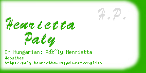 henrietta paly business card